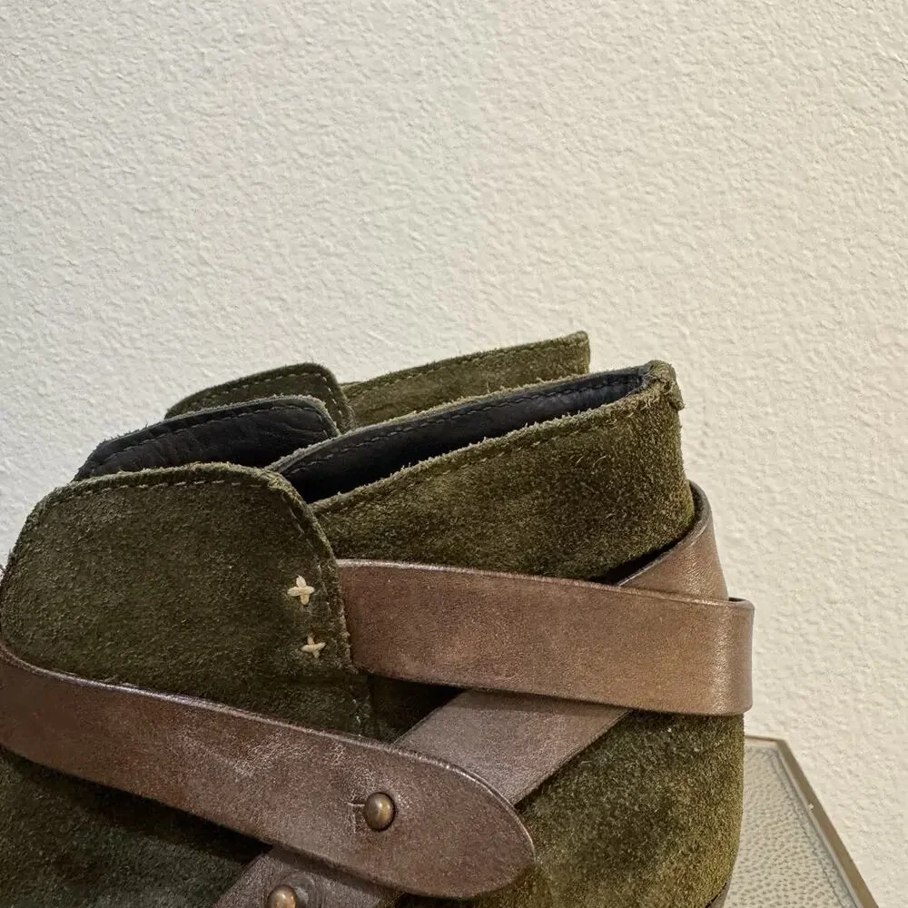 Rag & Bone Ankle Boots Womens Shoes size EU40 Harrow Green Suede Leather Booties